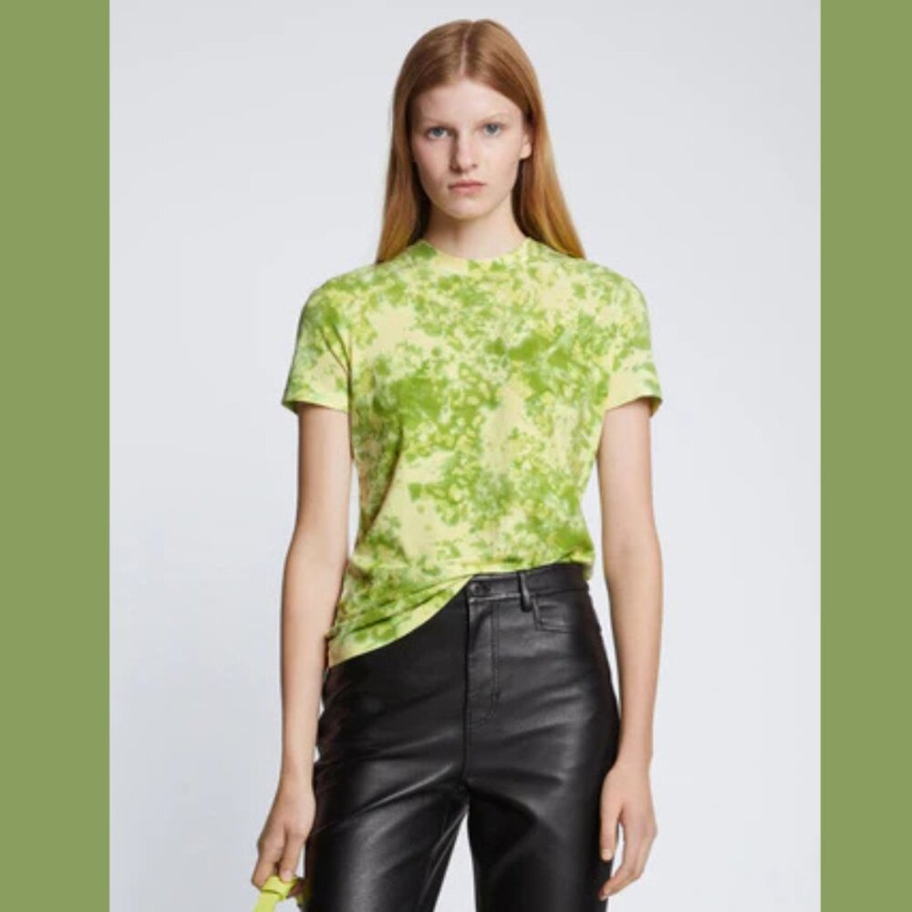 Proenza Schouler White Label Green + Yellow Tie Dye T-Shirt - Size M